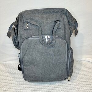 Hooks &‎ Needles Knitting Crochet Organizer Backpack Gray Yarn Storage Bag Large